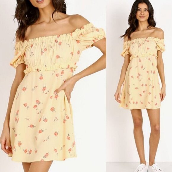 Revolve Flynn Skye Lou Foral Mini Dress Yellow Size Small Britney Spears Boho S - Picture 12 of 12